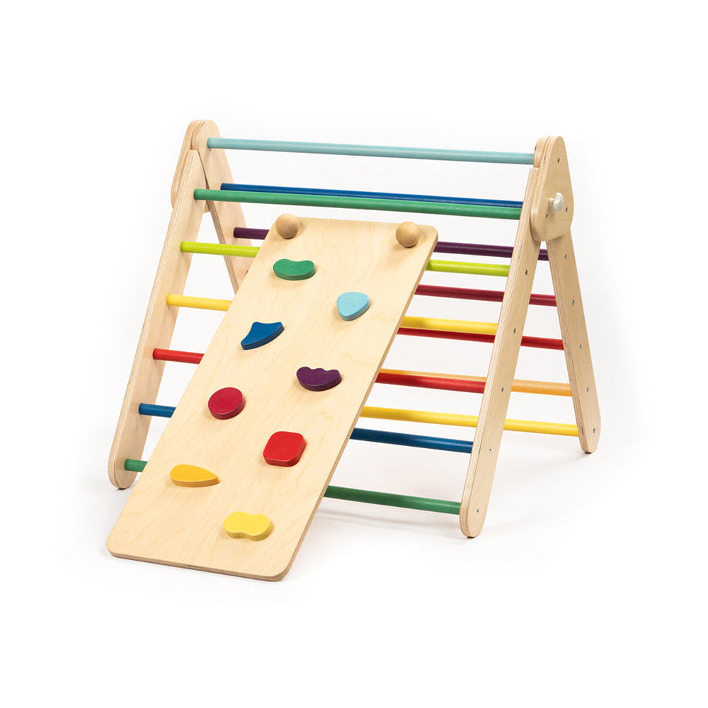 Schwedisch Sprossenwand und Kletterdreieck Set 2in1