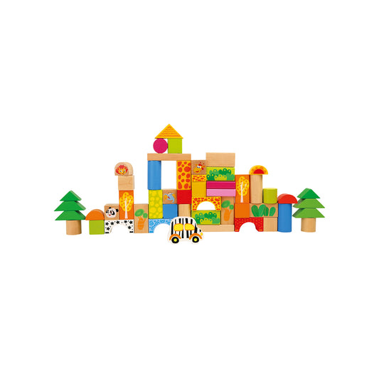 Wooden Building Blocks Zoo