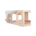 Load image into Gallery viewer, Wooden train: station with train and accessories
