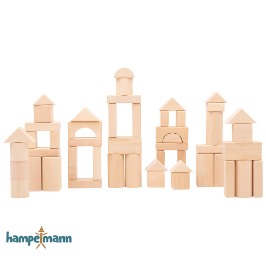 Natural wooden building blocks (pack of 50 in a bag)