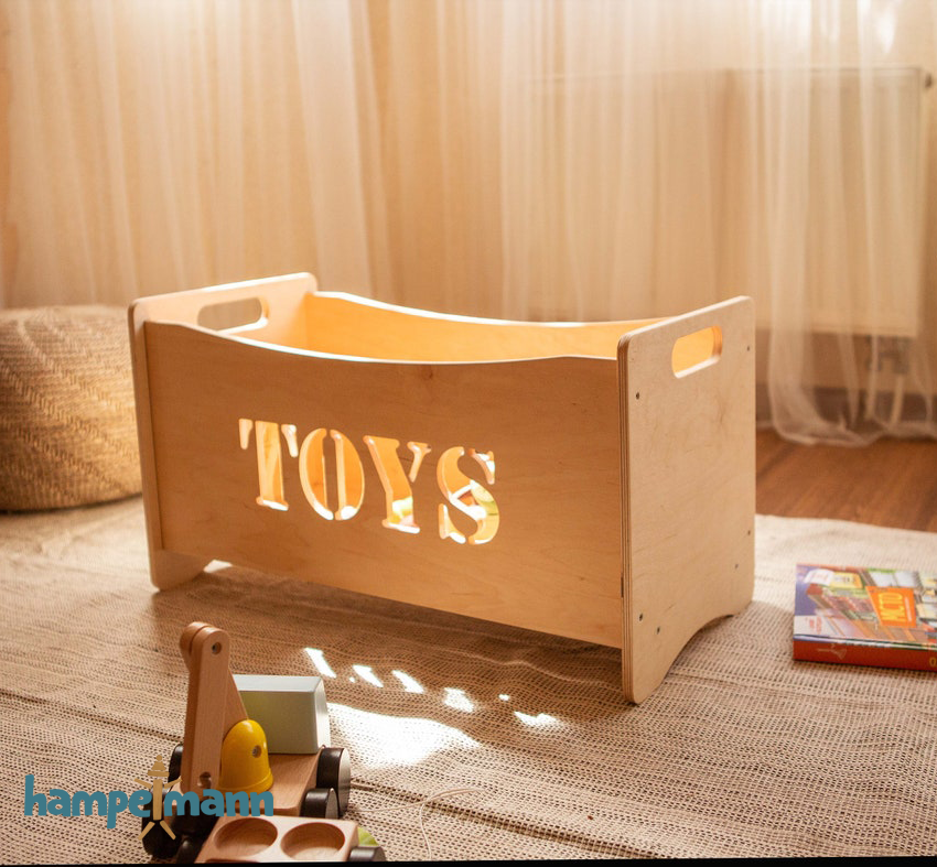 scatola dei giocattoli in legno