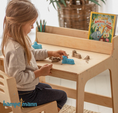 Load image into Gallery viewer, Set: Children's table with shelf and chair
