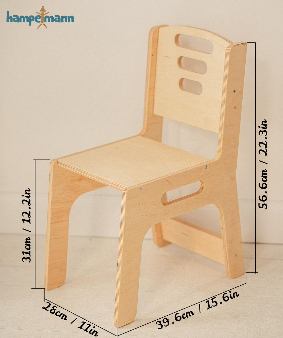 Set: Children's table with shelf and chair