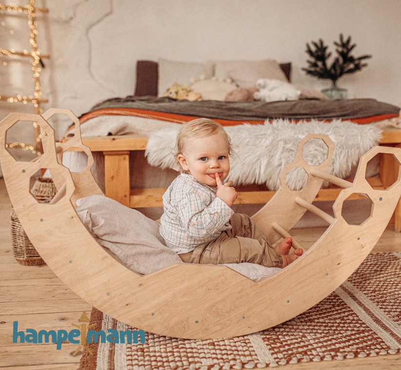 Baby gym 3 en 1 : triangle d'escalade, arche d'escalade et toboggan avec rampe