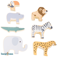 Load image into Gallery viewer, Wild wooden stacking animals - tiger, zebra, lion (safari)
